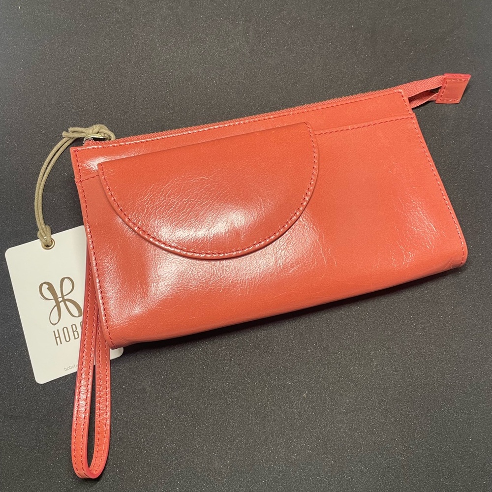 Hobo Red Leather Wristlet